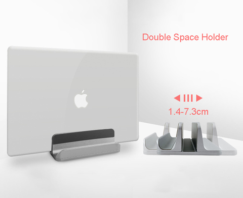 Support Double Vertical pour ordinateur Portable, Support réglable en Aluminium pour MacBook Pro Air HC002 ► Photo 1/6