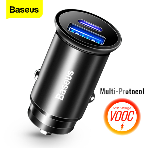 Baseus chargeur de voiture allume-cigare Support PPS SCP PD 3.0 QC 4.0 VOOC chaîne Charge rapide pour voiture adaptateur de Charge accessoires ► Photo 1/6