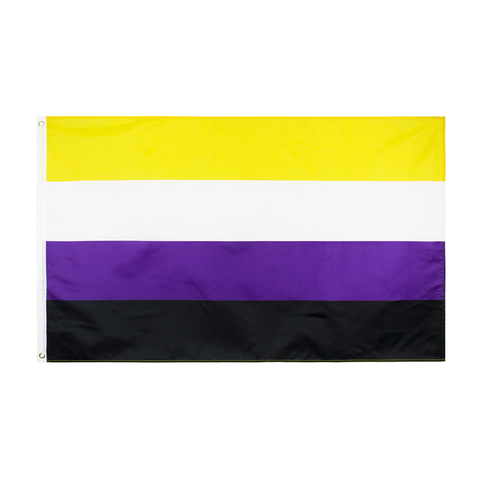 Johnin-drapeau Non binaire pour identité sexuelle, 90x150cm NB Pride, GQ ► Photo 1/6