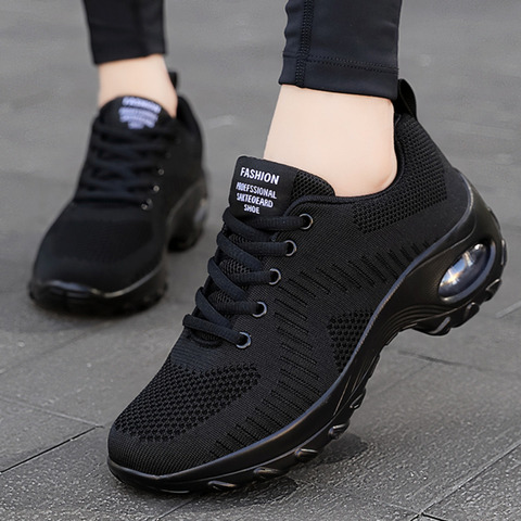 Baskets plates antidérapantes respirantes en maille pour femmes, chaussures d'entraînement en plein air, Zapatos De Mujer Sport, nouvelle collection 2022 ► Photo 1/6