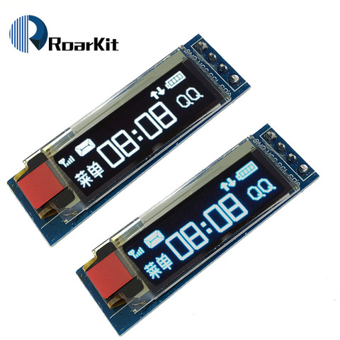 Module d'affichage LED LCD OLED, 0.91 pouces, 12832 couleurs blanc et bleu, 0.91x32, pouces, IIC communique ► Photo 1/6