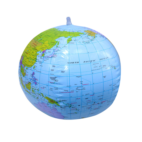 Globe gonflable de 16 pouces, 1 pièce, Version anglaise de la terre et de l'océan, carte des enfants, jouets éducatifs de géométrie, fournitures pour étudiants ► Photo 1/6