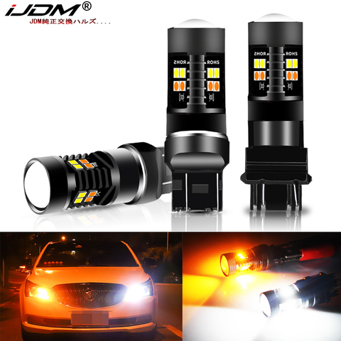 IJDM-Signal clignotant pour voitures DRL, double couleur 1157 BAY15D P21/5W Led T20 7443 W21/5W, ampoule Led T25 3157 P27/7W, ampoule automatique 12V ► Photo 1/6