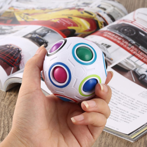 Puzzle boule sphérique magique à vitesse arc-en-ciel, jouets éducatifs d'apprentissage pour enfants et adultes, bureau, cadeaux Anti-Stress ► Photo 1/6