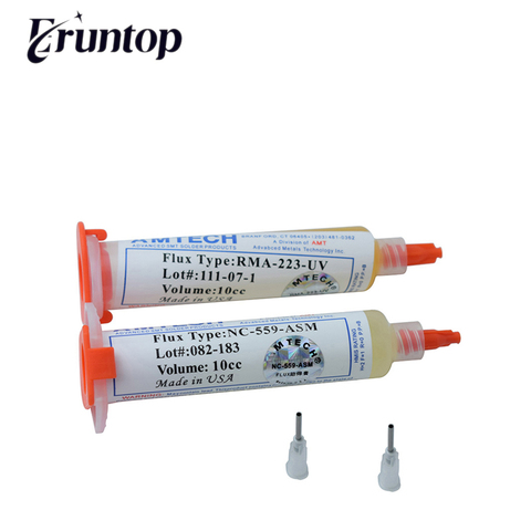 Pâte de Flux à souder sans plomb 10cc 559 NC-559-ASM ou RMA-223-UV, 1 pièces, Flux de soudure + aiguilles ► Photo 1/6