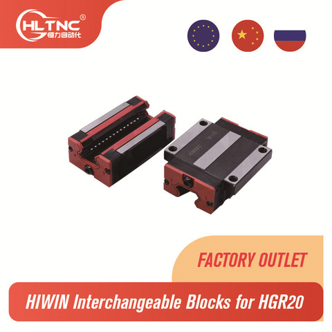 HIWIN – sortie d'usine interchangeable avec rail linéaire, roulements linéaires de 20mm, HGH20HA / HGW20HC pour pièces cnc ► Photo 1/6