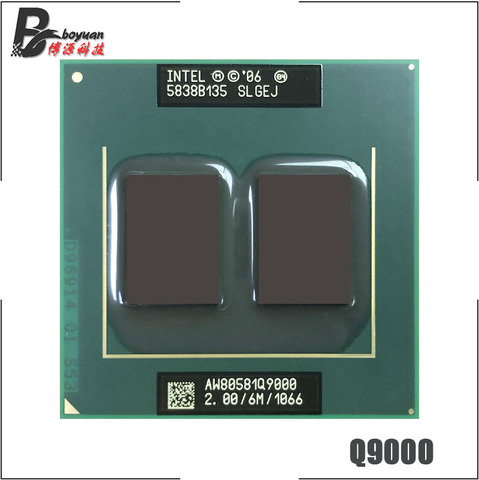 Intel Core 2 Quad Mobile Q9000 SLGEJ, 2.0 GHz, 4 cœurs, 4 threads, 6M, 45W, prise P ► Photo 1/1