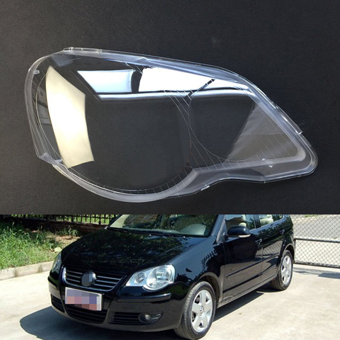 Lentille phare de voiture transparente pour Volkswagen VW Polo, lentille avant de voiture, coque automatique, pour Volkswagen, 2006, 2007, 2008, 2009, 2010 ► Photo 1/6