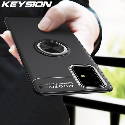 KEYSION Bague Étui de Téléphone pour Samsung S20 Ultra S10 Lite Note 20 10 Plus Housse Antichoc pour A51 A71 A41 A31 A21S A01 A70 A50 M31 ► Photo 1/6