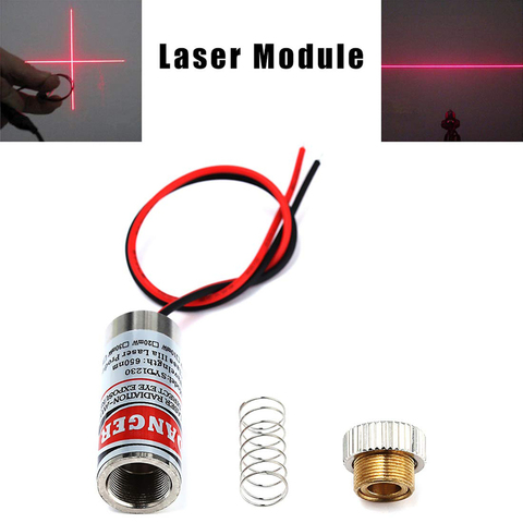 Module Laser, faisceau réglable 650nm 5mW, Point rouge/ligne/croix, tête de lentille en verre focalisable classe industrielle 3-5V ► Photo 1/5