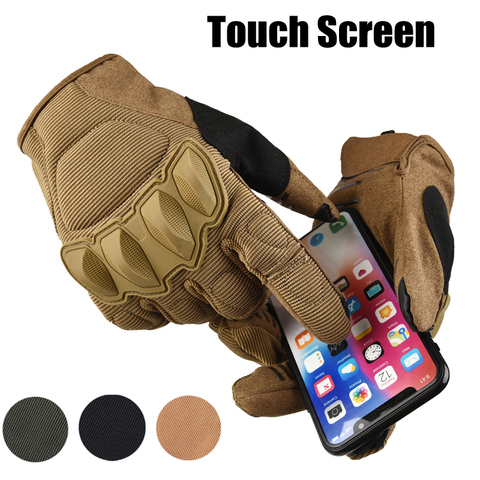 Gants tactiques à écran tactile, doigt complet, pour Airsoft, chasse, Combat d'assaut, armée, Sport de plein air, moto, vélo ► Photo 1/6