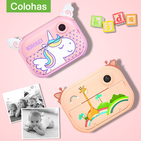 appareils photo numériques,appareil photo enfant,Caméra vidéo pour enfants avec impression instantanée, jouets pour filles, cadeau d'anniversaire ► Photo 1/6