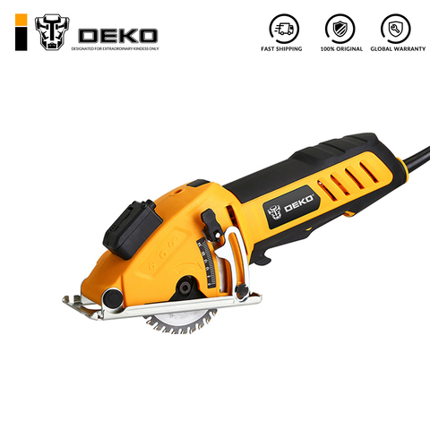 DEKO Mini scie circulaire outils électriques avec Laser, 4 lames, passage de poussière, clé Allen, poignée auxiliaire, boîte BMC scie électrique ► Photo 1/6