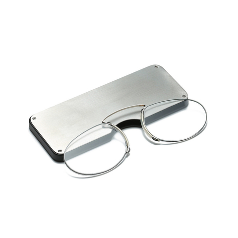 Lunettes de lecture sans monture pince-nez sur Mini pour hommes femmes Pince-Nez lunettes de lecture Portable loupe ovale avec étui + 1 1.5 2 ► Photo 1/6