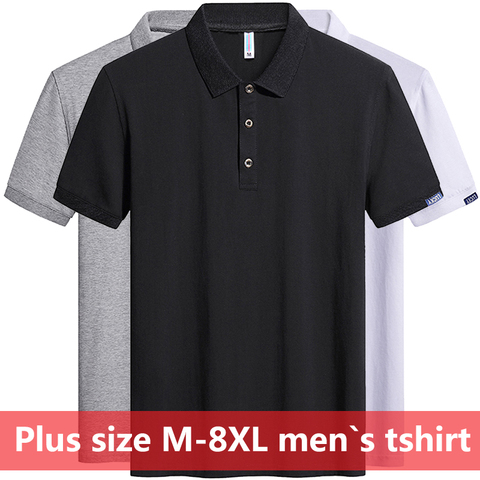 Polo grande taille 6XL 7XL 8XL pour homme, 95% coton de haute qualité, coupe Slim et décontractée ► Photo 1/5