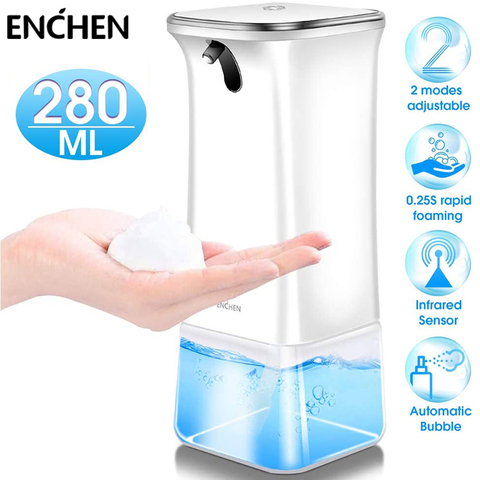 ENCHEN – distributeur automatique de savon sous forme de mousse, sans contact, avec capteur de mouvement à infrarouge, pour salle de bain et cuisine, 280ML ► Photo 1/6