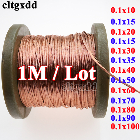 Fil de cuivre émaillé, 0.1x10, 0.1x12, 0.1x15, 0.1x20, 0.1x25, 0.1x30, 0.1x35, 0.1x40, 0.1x100, 0.1mm ► Photo 1/3