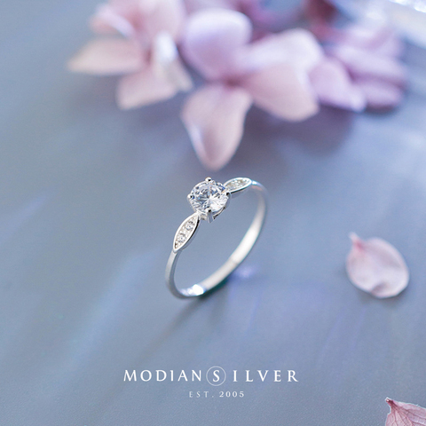 Modian – bague radiante en argent Sterling 925 pour femmes, Zircon AAA authentique, cadeau de fiançailles, accessoires bijoux fins, à la mode ► Photo 1/5