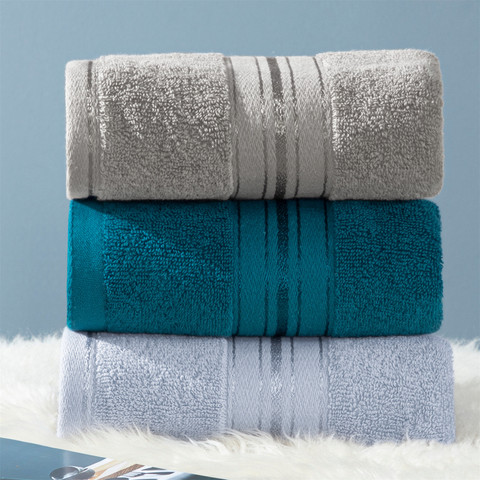 Lot de serviettes de bain absorbantes 100% coton pour adultes, couleur unie, doux, pour la plage, douche à main, pour la salle de bain ► Photo 1/1