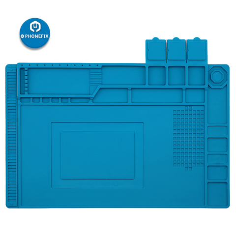 Tapis de soudage en Silicone thermo-isolant, tapis de travail de soudage résistant aux hautes températures pour la plate-forme de réparation de téléphones ► Photo 1/6