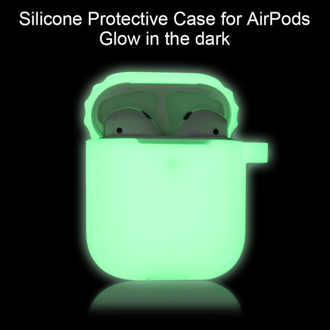 Coque en Silicone lumineuse pour Apple AirPods 2 1 écouteurs sans fil coque en Silicone housses pour cosses d'air brillent dans le noir accessoires pour écouteurs ► Photo 1/6