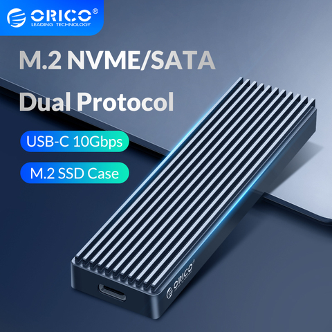 ORICO M.2 boîtier SSD, M.2 NVMe SATA double protocole M2 NVME NGFF SATA disque SSD pour PCIE SATA USB C 10Gbps boîtier de disque dur ► Photo 1/6