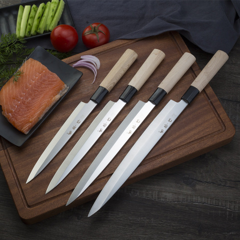 Couteau japonais en acier à haute teneur en carbone poisson Filleting Sashimi Sushi tranchage sculpture couteau de Chef couperet outils de cuisine ► Photo 1/6
