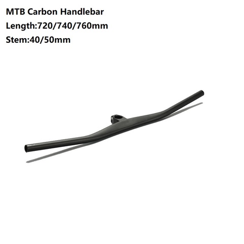 Guidon intégré entièrement en Fiber de carbone pour vtt T800 pour vélo de course et BMX UD, avec barre de poignée 31.8x720/740/760mm ► Photo 1/6