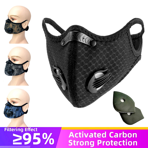 Navire rapide filtre à charbon actif Anti-Pollution cyclisme masque facial sport bouche Protection vélo Anti-poussière vélo formation masques ► Photo 1/6