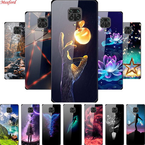 Coque arrière en verre trempé pour Xiaomi, compatible modèles Redmi Note 9s, 9 Pro Max ► Photo 1/6