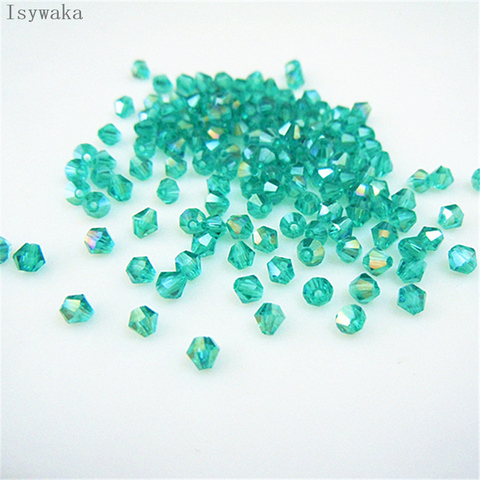 Isywaka vente bleu vert AB couleur 650 pièces 3mm Bicone autriche perles de cristal perles de verre perles entretoises en vrac pour la fabrication de bijoux à bricoler soi-même ► Photo 1/1