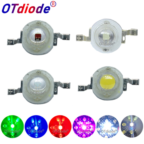 10 pièces, puce LED SMD, haute puissance à lumière LED émetteurs, blanc chaud, rouge, vert, bleu, jaune, pour lampe spot lumineux, 1W 3W ► Photo 1/6