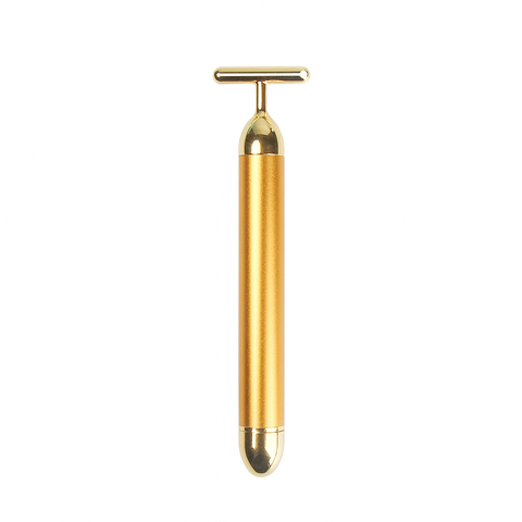 24k or Vibration visage minceur visage beauté barre impulsion raffermissant rouleau Facial masseur ascenseur peau resserrement rides bâton ► Photo 1/6