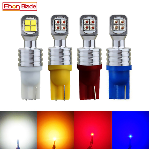 2 ampoules LED haute puissance T10 194 W5W 40W, puce cree DRL, feu de recul et de stationnement arrière, lumière blanche, rouge et ambre, 12/24V ► Photo 1/6