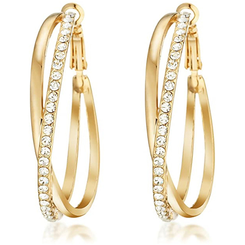 Huitan – grandes boucles d'oreilles en Zircon cubique pour femme, bijoux élégants et brillants, accessoires de fête, Micro pavé, tendance ► Photo 1/3