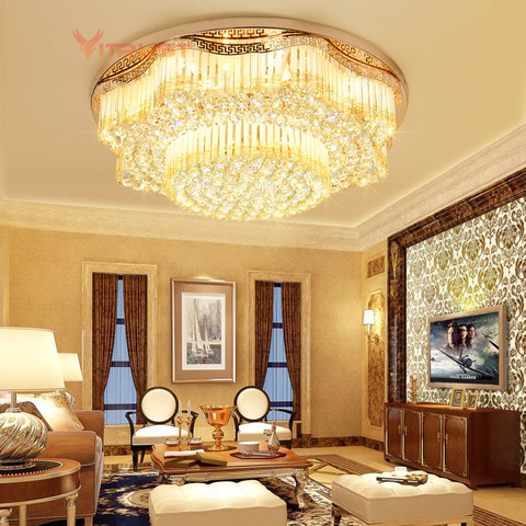 Plafonnier en cristal au design moderne, luxe, éclairage d'intérieur, luminaire d'intérieur, montage en Surface, luminaire décoratif de plafond, idéal pour un salon, une salle à manger ou une chambre à coucher ► Photo 1/6