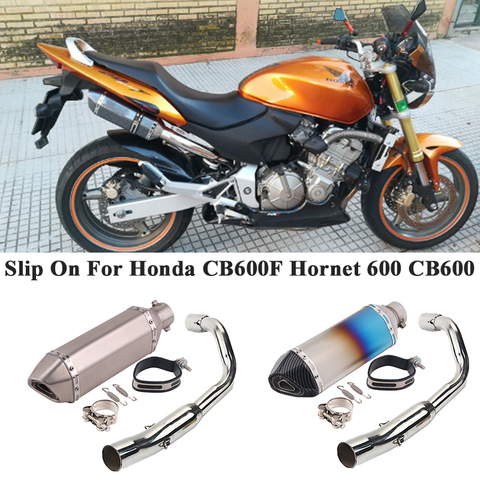 Sans lacet pour Honda CB600F Hornet 600 CB600 moto échappement complet modifié moyen lien tuyau silencieux DB tueur amovible ► Photo 1/6