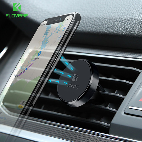 FLOVEME universel Mini voiture support pour téléphone 360 degrés rotatif magnétique évent support pour voiture magnétisme Mobile support pour téléphone ► Photo 1/6