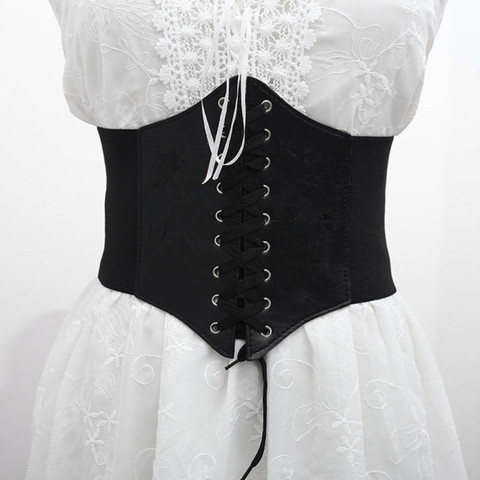 2022 Corset large ceintures en cuir Pu minceur corps ceintures pour femmes Ceinture élastique Cinto Sobretudo Feminin Ceinture Femme Fajas ► Photo 1/6