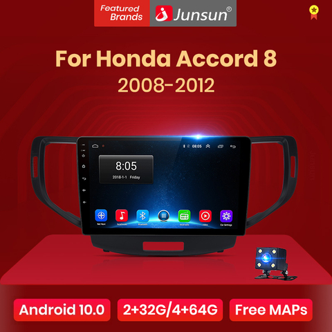 (Code:Code FRPA32812) Junsun V1 2G + 32G Android 10.0 DSP autoradio multimédia lecteur vidéo pour Honda Accord 8 2008 - 2012 Navigation no 2 din autoradio ► Photo 1/6