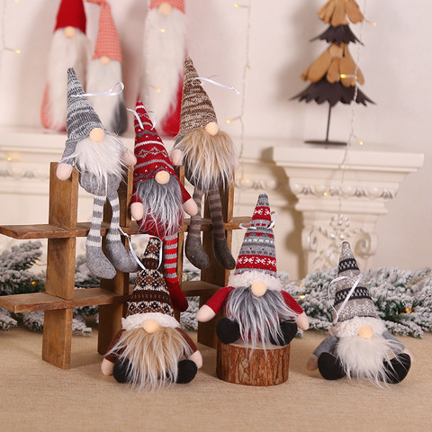 Décoration de noël, pendentif en Gnome, en peluche, éclairage décoratif de noël pour la maison, navidad, 2022 ► Photo 1/6