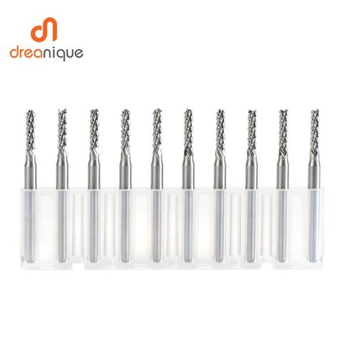 Fraise en carbure de maïs solide 10 pièces/ensemble, mèches D0.8, 1.0, 1.6, 1.8, 2.4, 3.1, PCB, fraise en bout, outils de fraisage de coupe CNC ► Photo 1/6