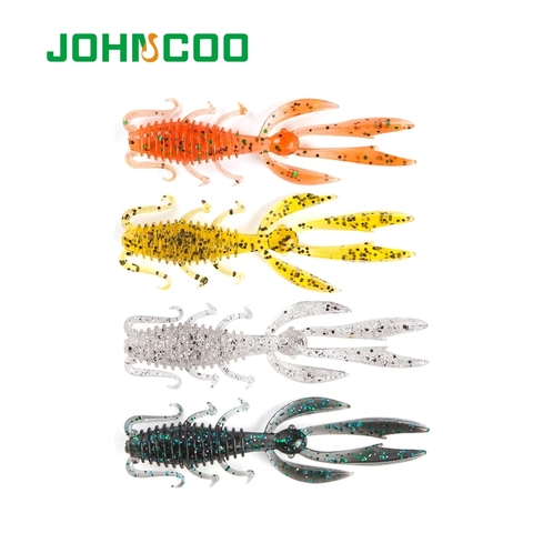 JOHNCOO – lot d'appâts artificiels souples en Silicone pour la pêche, leurre pour attraper des poissons, wobbler, ver, 65mm, 75mm, 10 pièces ► Photo 1/6