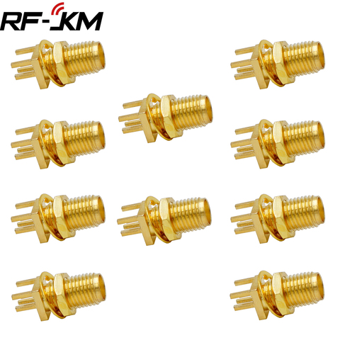 10 pièces SMA femelle, pour bord soudé épais de 1.6mm, connecteur RF droit PCB ► Photo 1/5