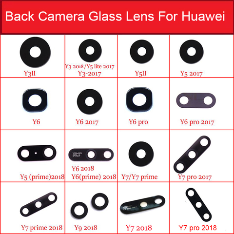 2 pcs/Lot arrière caméra verre lentille adhésif autocollant pour Huawei Y3 Y5 Y6 Y7 II Pro Prime 2016 2017 2022 arrière caméra verre lentille ► Photo 1/1