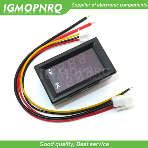 Voltmètre numérique DC 0-100V 10a, 1 pièce, ampèremètre à double affichage, détecteur de tension, panneau ampèremètre, 0.28 pouces, LED rouge et bleu ► Photo 1/1