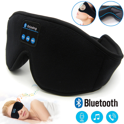 JINSERTA – écouteurs stéréo sans fil 3D Bluetooth 5.0, bandeau de téléphone, écouteurs doux de sommeil, masque oculaire de sommeil, casque de musique ► Photo 1/6