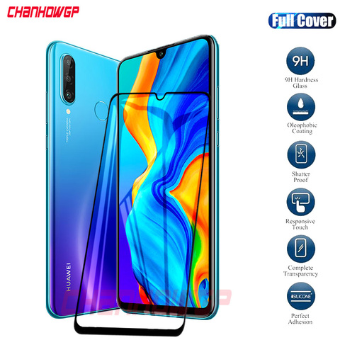 Protecteur d'écran, couverture complète en verre 9D pour Huawei P30 Lite L21A LX1M P30Lite Nova 4E Nova4e ► Photo 1/6