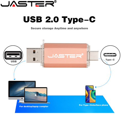Clé Usb 2.0 et type-c Jaster, pour SmartPhone/tablette/PC, 4 go, 8 go, 16 go, 32 go, 64 go, clé Usb en plastique haute vitesse étanche ► Photo 1/6