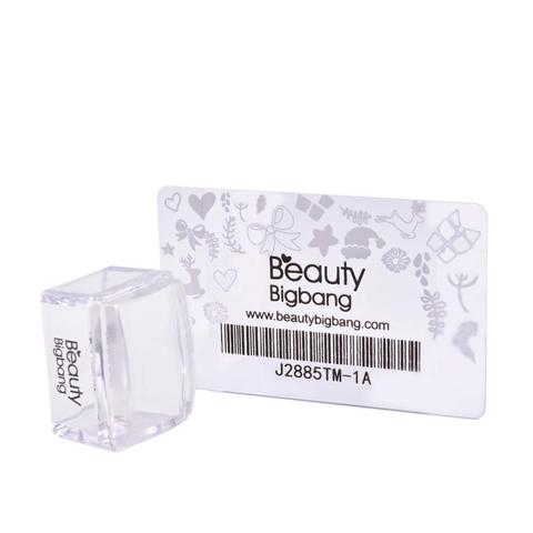 BeautyBigBang – tampon rectangulaire en Silicone pour ongles, poignée transparente, modèle de tampon de manucure, outils pour estampage, 1 ensemble ► Photo 1/6